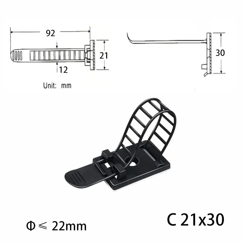 10Pcs Cable Organizer Clip Winder Desk Tidy Clips Management Wire Holder for Mouse He alternate view