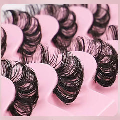 Simple Application Dramatic Russian 3D Mink Strip Lashes 10 Pairs Fake Eyelashes For M close-up view