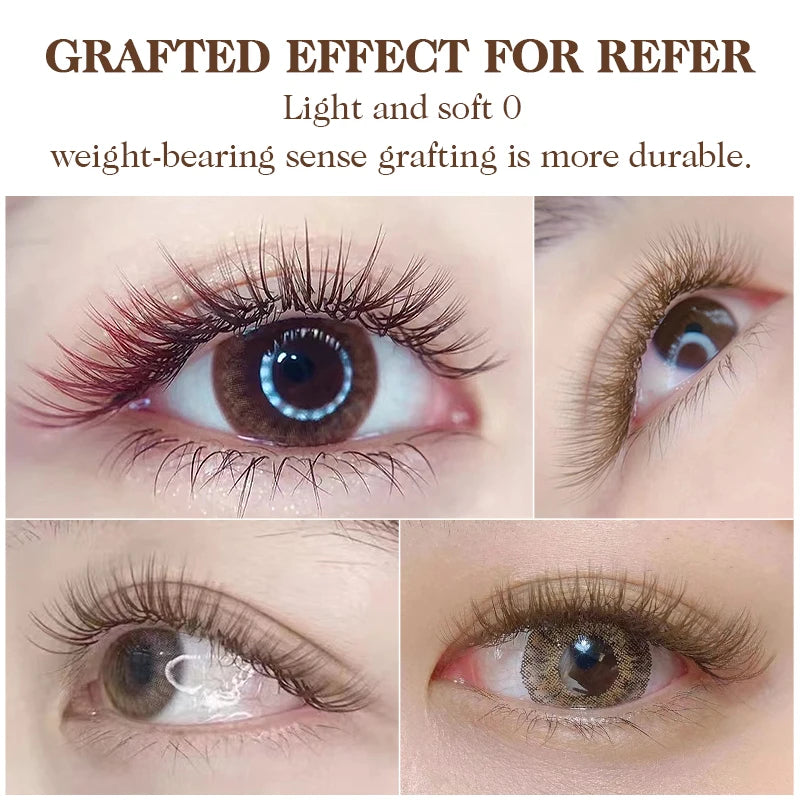 NATUHANA Caramel Colored Lashes | Individual Faux Mink Eyelashes close-up view