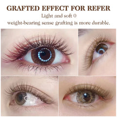 NATUHANA Caramel Colored Lashes | Individual Faux Mink Eyelashes close-up view