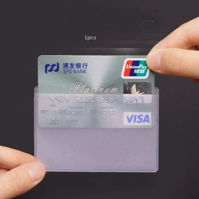 Transparent PVC ID Card Holder | Waterproof Credit Card Protector Pouch lifestyle view