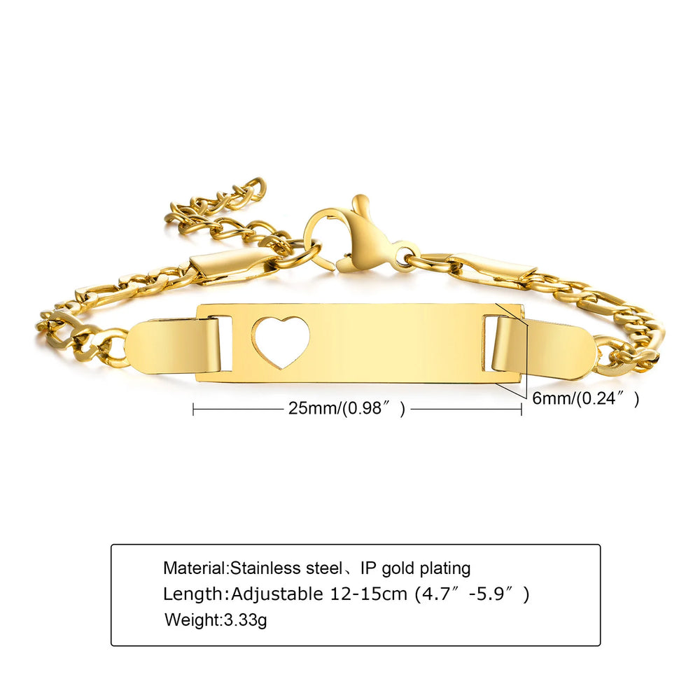 Personalized Baby Bracelet Gift | Custom Stainless Steel Name Bracelet close-up view