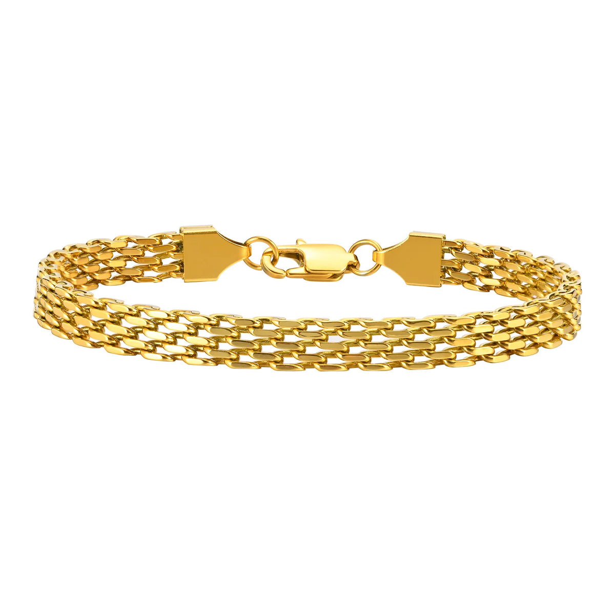 Stainless Steel Mesh Link Chain Bracelet | Unisex Italian Chain Jewelry Gift detail view