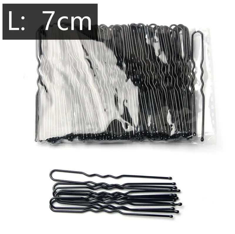 5/6/7cm Alloy Bobby Pins Barrettes U Shaped Metal Hair Pins Waved Hair Clips Bridal H alternate view