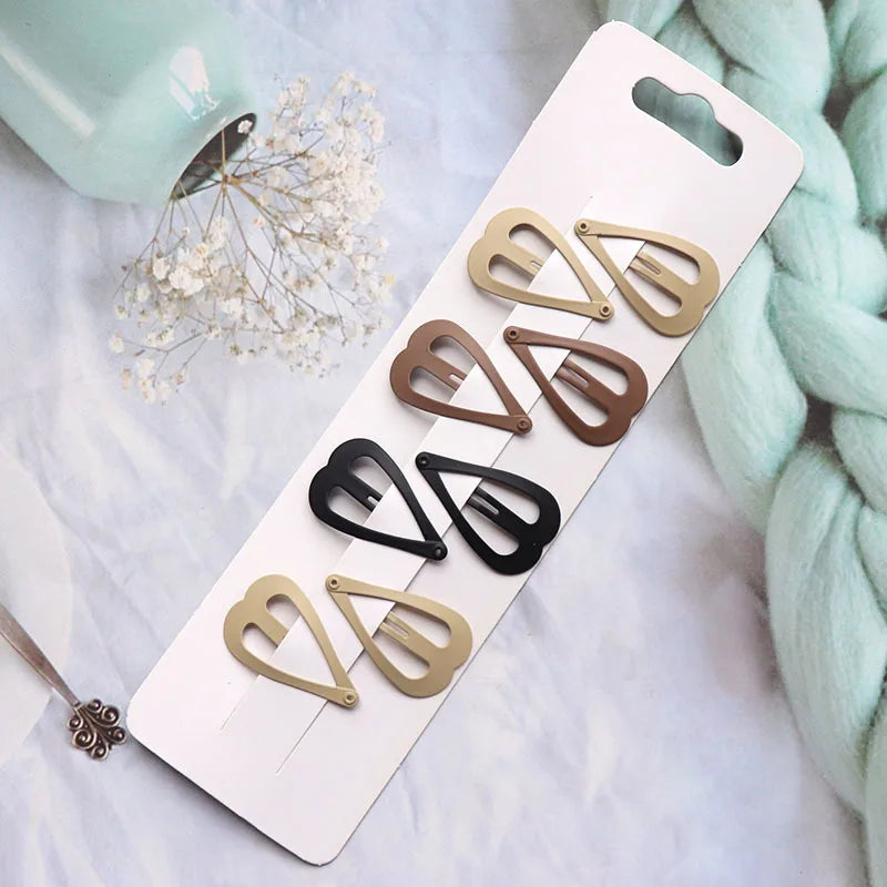 8Pcs/set Japanese Korean New Coffee Color Matte Bb Clip Metal Bangs Broken Hairpin DI alternate view