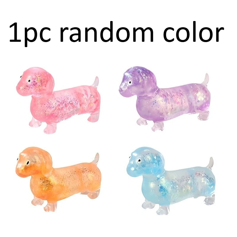 Sparkling Powder Sausage Dog Fidget Squishes Pinch Soft Maltose Texture Stress Reliev alternate view
