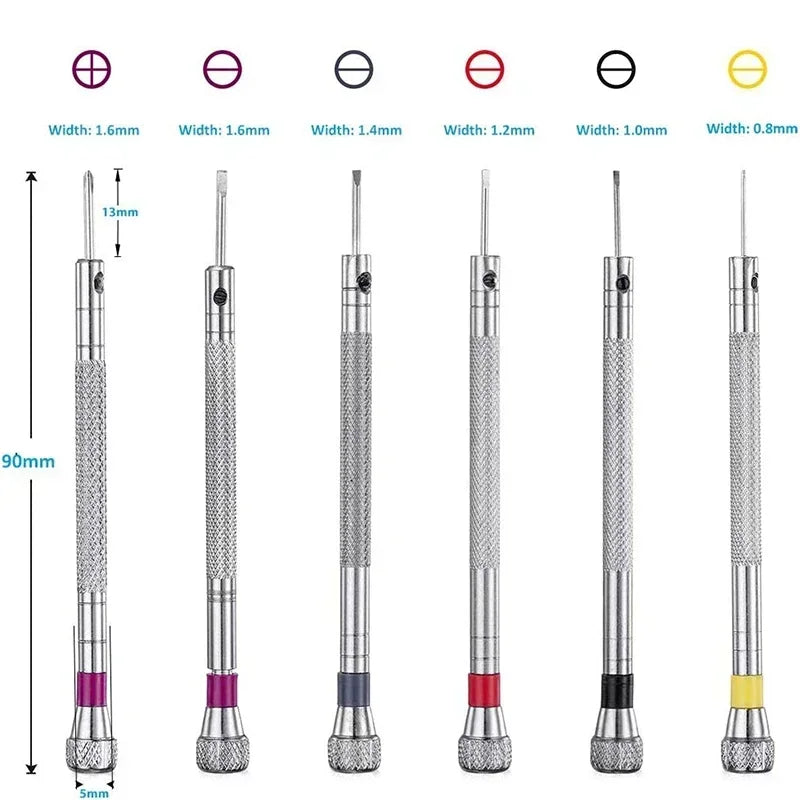 0.8-1.6mm Steel Screwdriver Set for Watch Repair | Portable Watch Band Removal Tool w alternate view