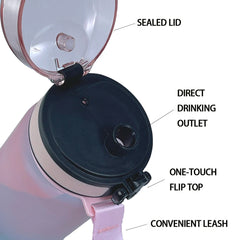 Large Capacity Motivational Sports Water Bottle 500ML/1000ML - Leak Proof Portable Reu close-up view