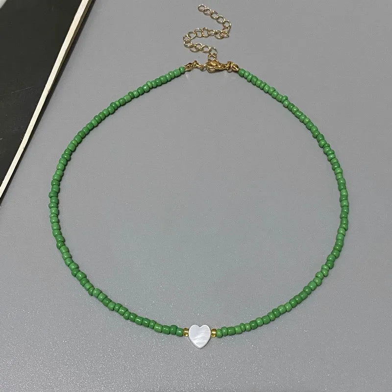 New Nature Shell Love Heart Choker Necklace for Girl Spring Summer Fashion Small Colo alternate view