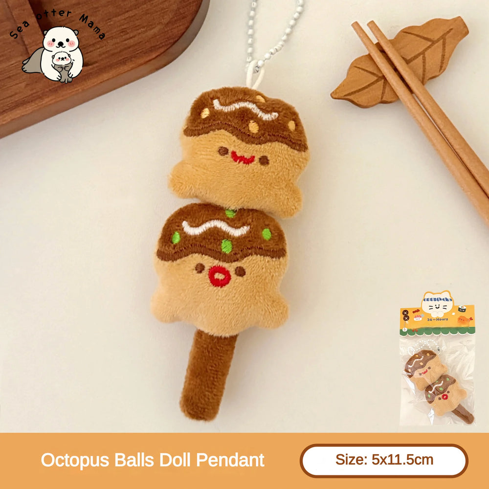 1/6/12 Pcs Cute Food Doll Pendant Plush Sushi Food Play Pendant Backpack Keychain P additional angle