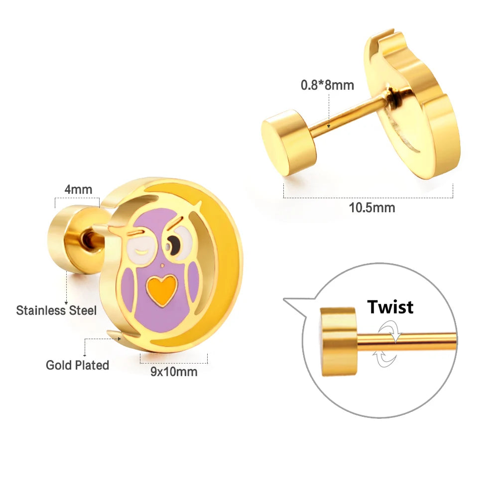 Cute Acrylic Animal Stud Earrings | Surgical Steel Hypoallergenic Earrings for Women lifestyle view