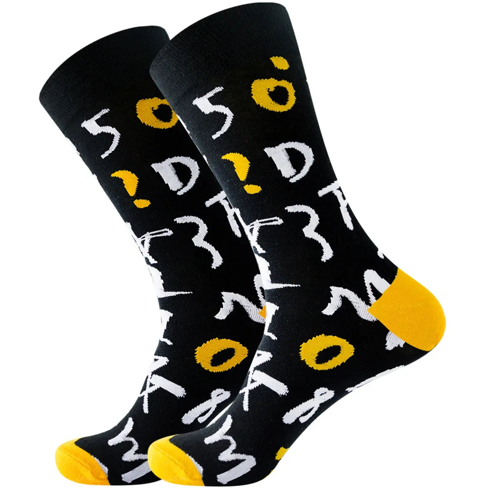 New Happy Mens Socks Women Novelty Cartoon Sock Combed Cotton Funny Men's Big Size additional angle