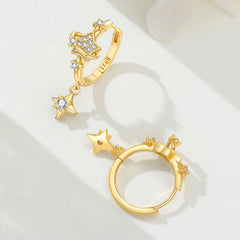 Original 925 Sterling Silver Planet Starlight Earrings Fashion 18K Gold Hoop Earring alternate view