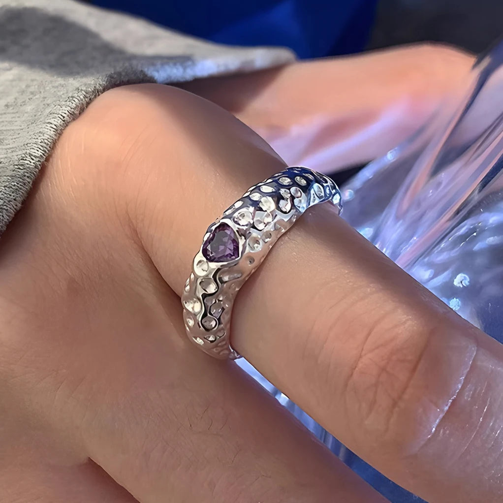 VENTFILLE 925er Sterlingsilber Blumen-Spitzenring | Koreanischer Mode-Ring mit verstellbaren Zirkonia