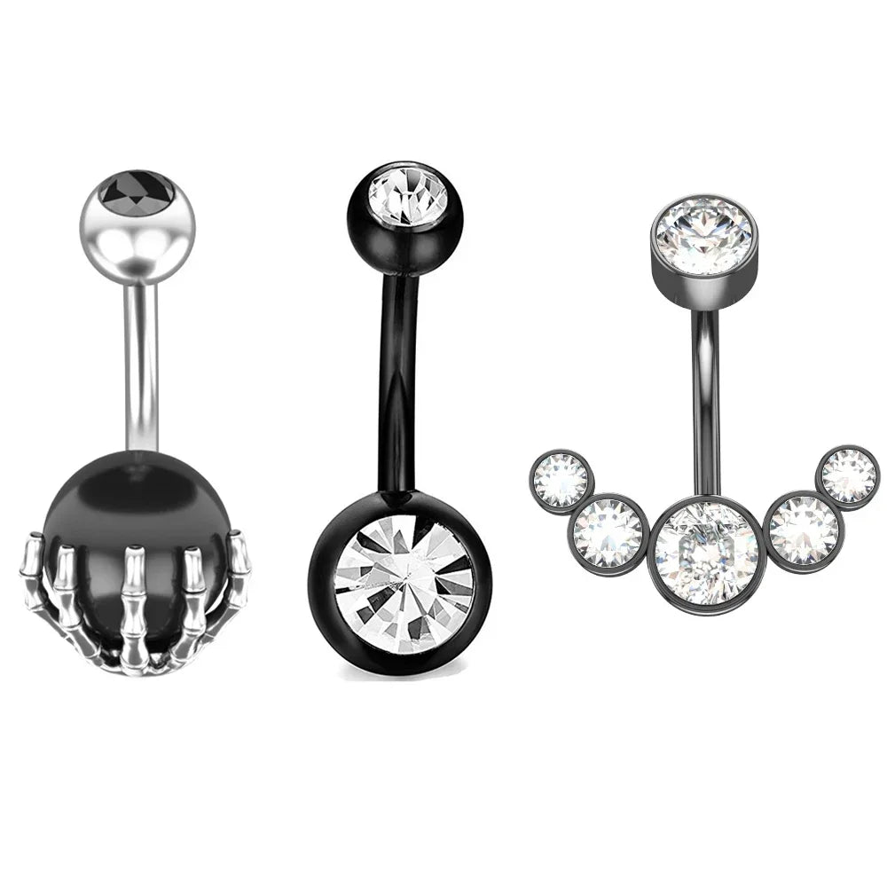 Belly Button Piercings Set Dangled Curved Navel Piercing Ombligo Pack Belly Rings Jew alternate view