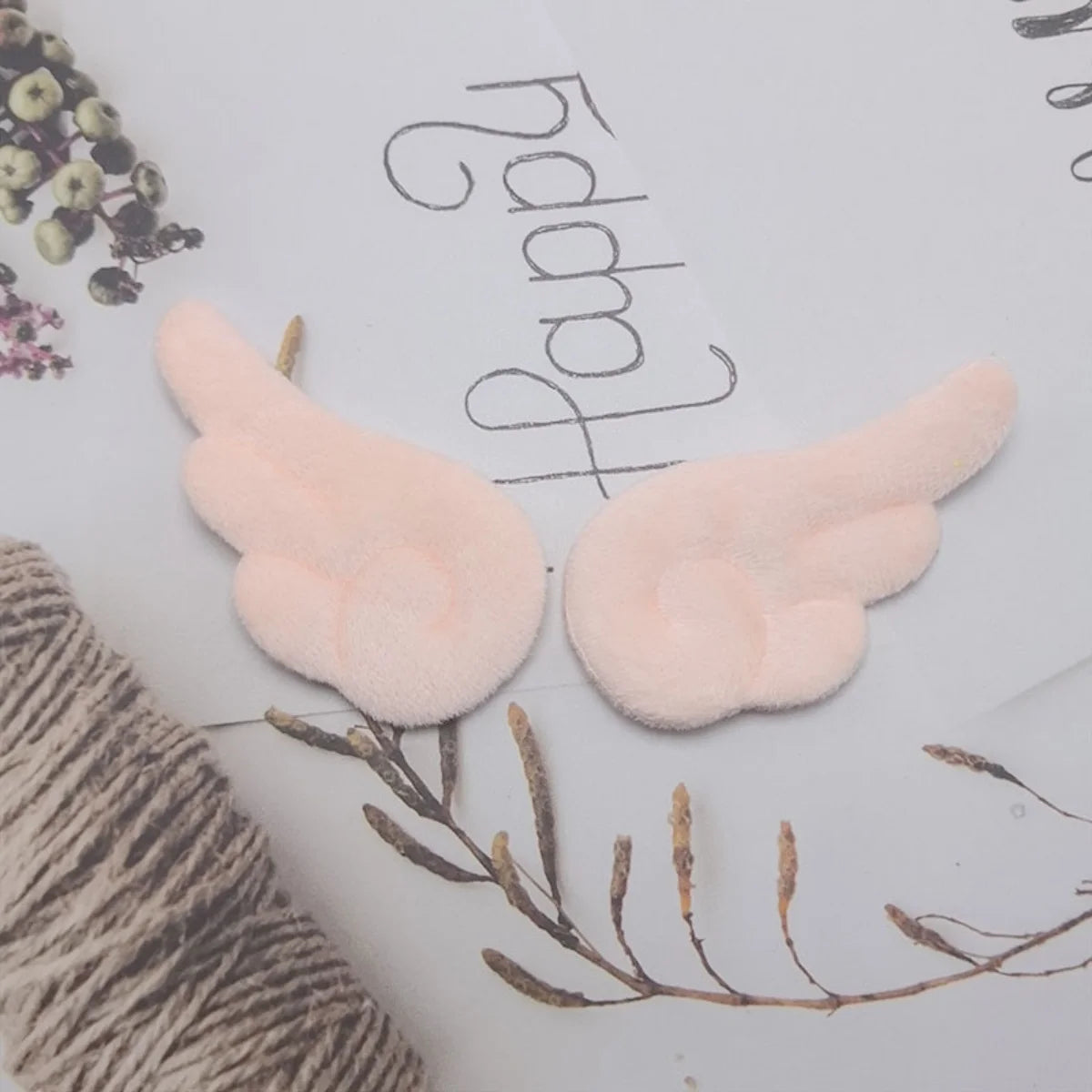 2Pcs  double-sided plush angel wings diy accessories cake card cap socks clothing toy decoration materials