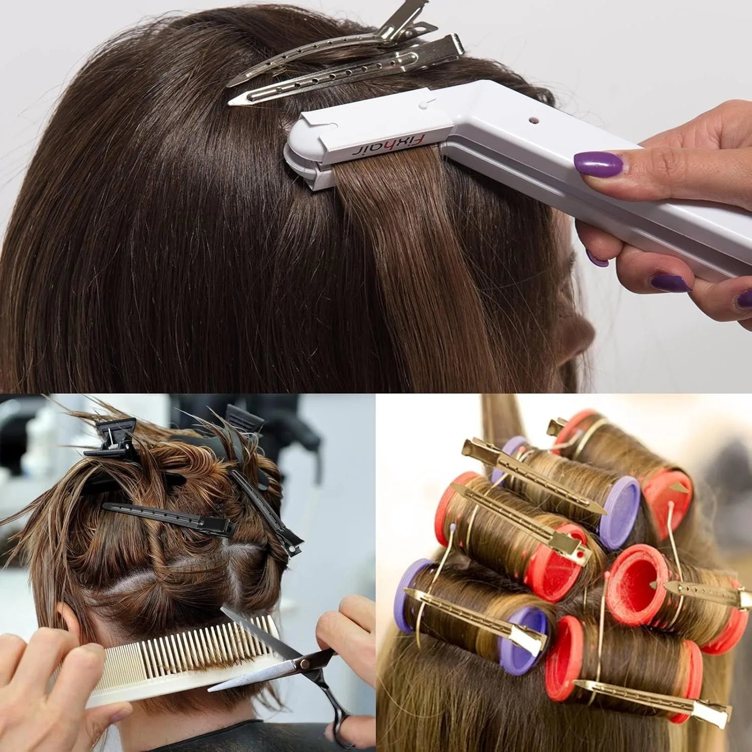 Hair Salon Hair Clips Metal Duckbill Crocodile Curling Hair Styling Clips Barber Shop lifestyle view