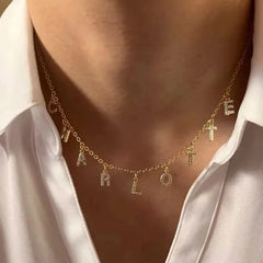 Personalized Initial Name Necklace Stainless Steel Women Alpahbet Letter Pendant ,Initia detail view