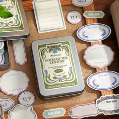 INS Retro Style Tin Box Stickers | 100pcs Creative Scrapbook Decoration Set