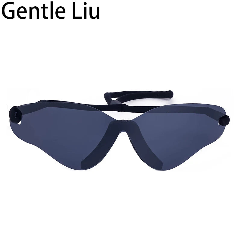 Oversized Punk Rimless Sunglasses | Y2K UV400 Mirror Lens Shades alternate view