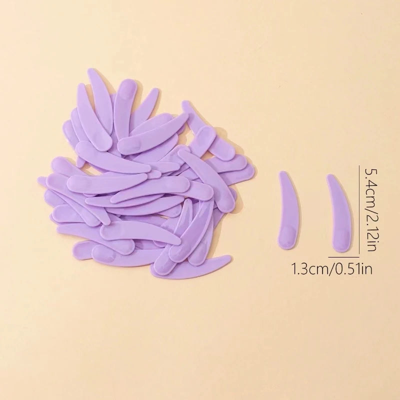 Plastic Face Cream Spoon Set | 50-Pack Crescent Spoons for Skincare detail view