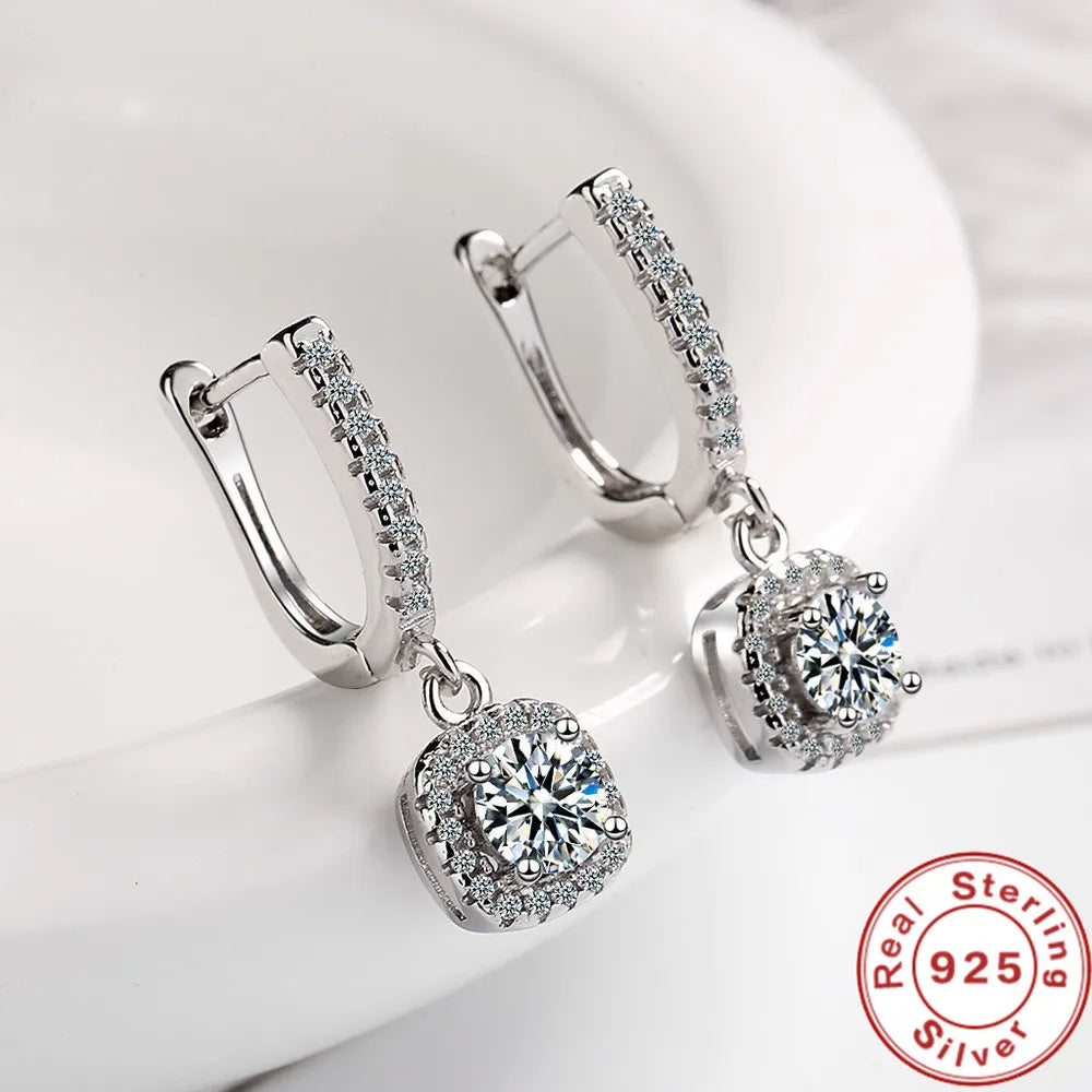 2CT Moissanite Huggie Hoop Earring for Women Lab Created Diamond 925 Sterling Silver Dainty Hoop Dan