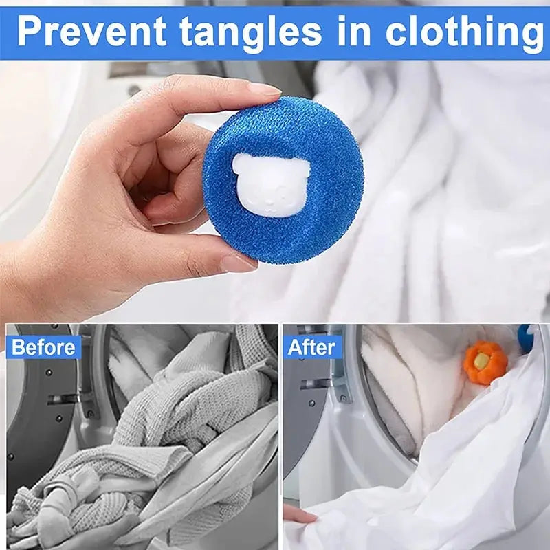 1-5pcs Pet Hair Remover Reusable Ball Laundry Washing Machine Filter Wool Sticker Cat close-up view