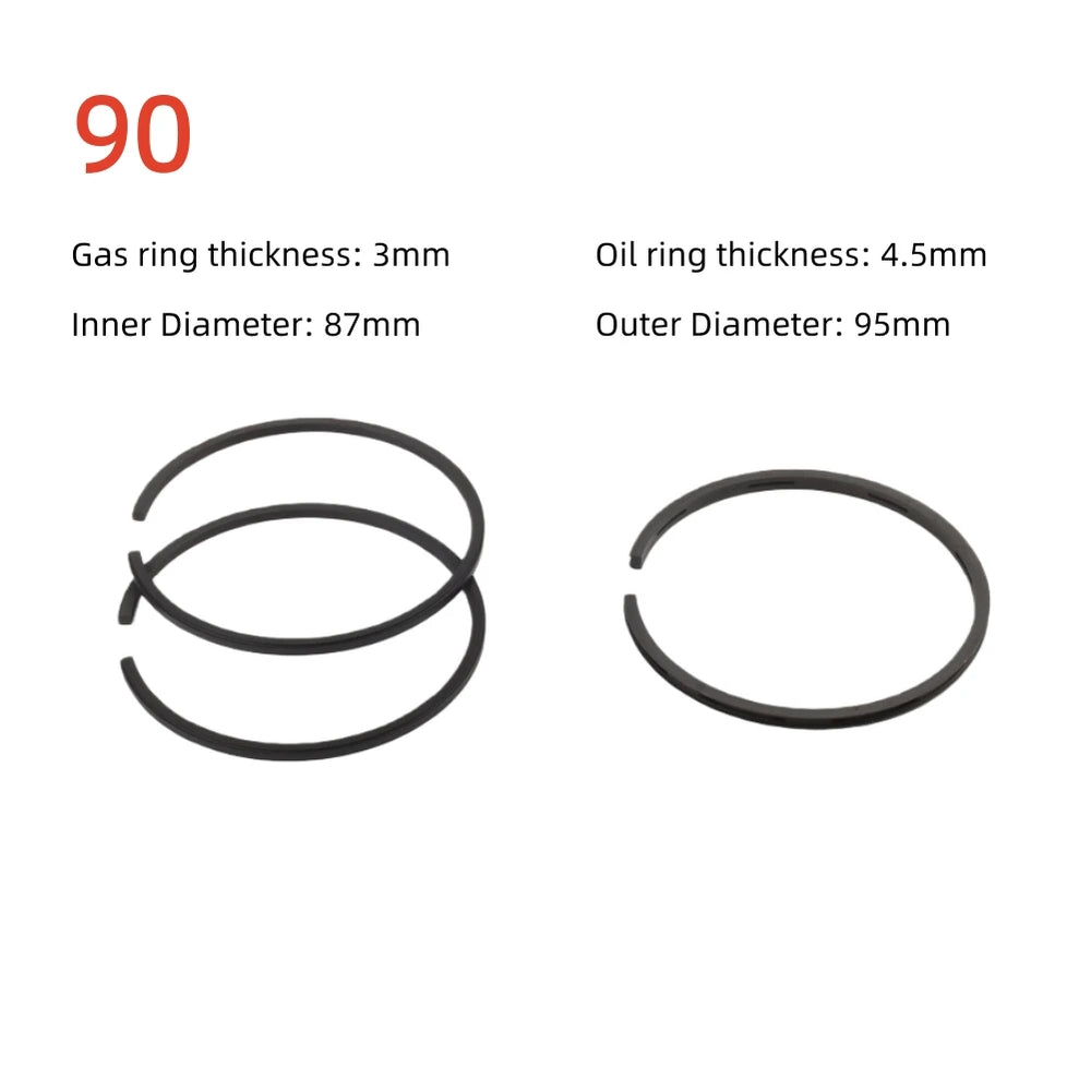 3pcs Piston Rings Set for Air Compressor | Pneumatic Cylinder Replacement Kit alternate view