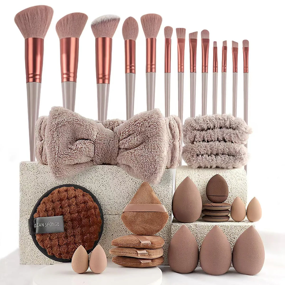 33pcs beauty set makeup kit large and small beauty sponges for flawless makeup appl additional angle