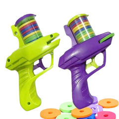 1pc Foam Disc Launcher Flying Disc Handheld Shooter Indoor Shooting Game Outdoor Backy close-up view