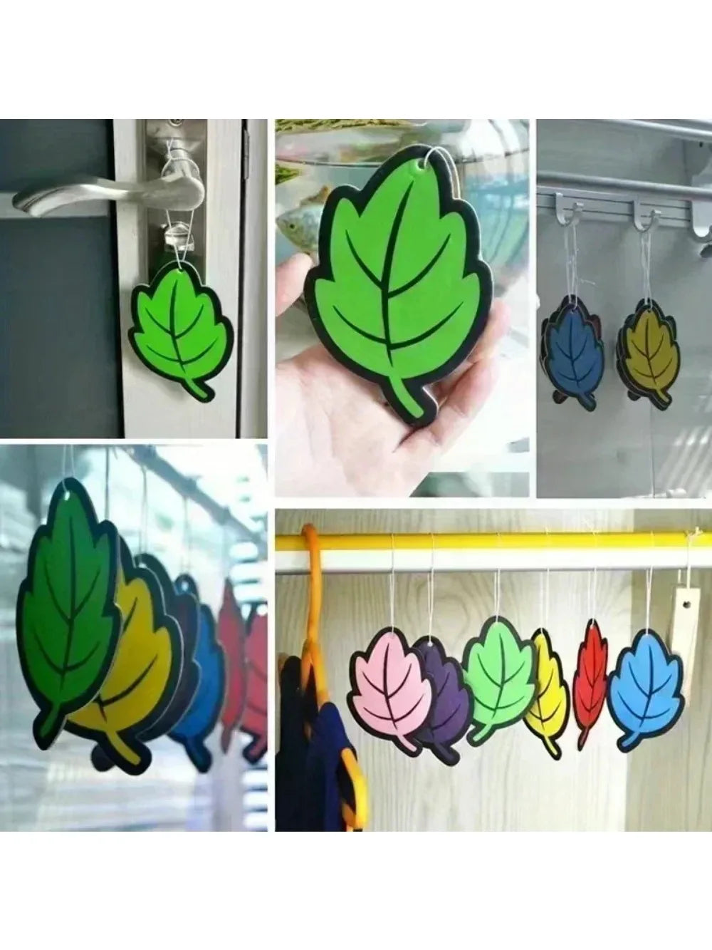 Leaf Shape Paper Car Air Freshener Hanging Vanilla lifestyle view