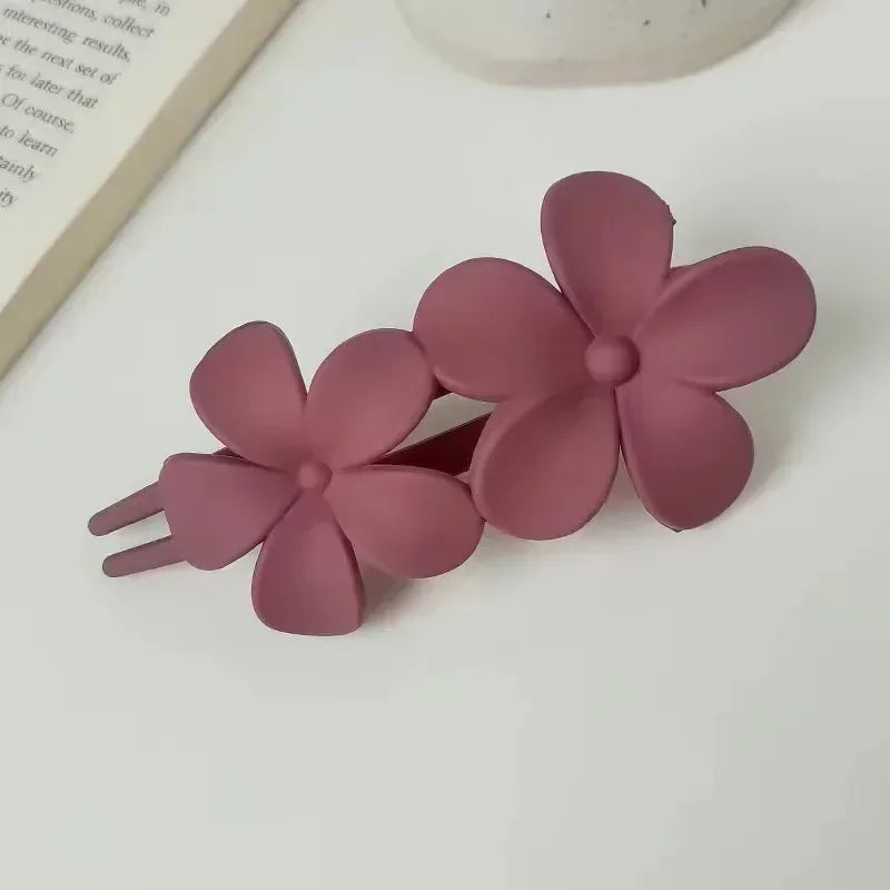 Flower Hair Clip Headdress Women Hair Clips Back Head Spoon Coiled Hair Hairpin Large Duckbill Clip Ponytail Clip