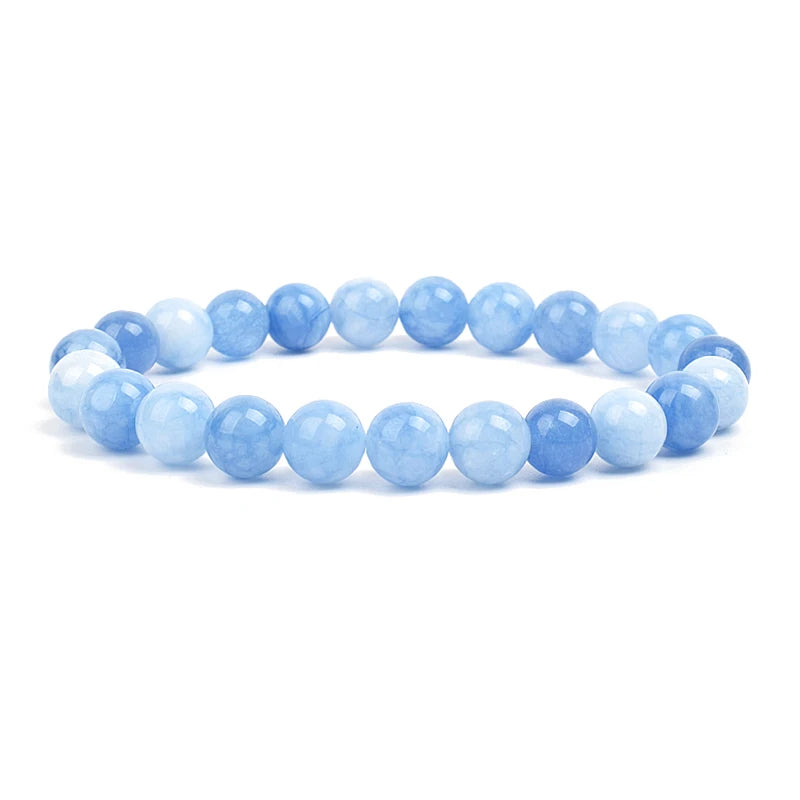 Natural Stone Beads Bracelet For Women Men Amethysts Crystal Quartzs Aquamarines Ja additional angle