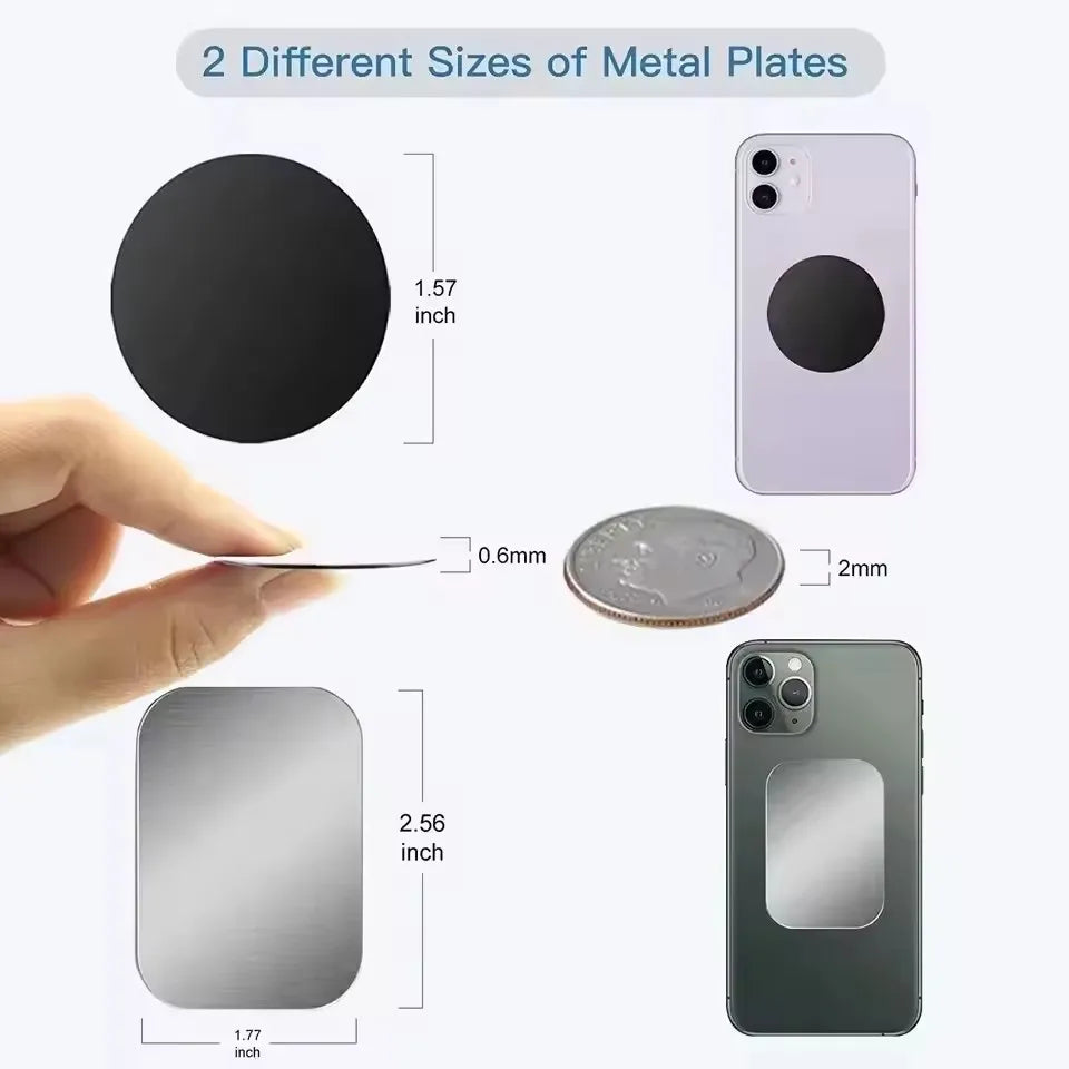 Magnetic Metal Plate Disk Car Phone Holder Stickers 10 Pcs detail view