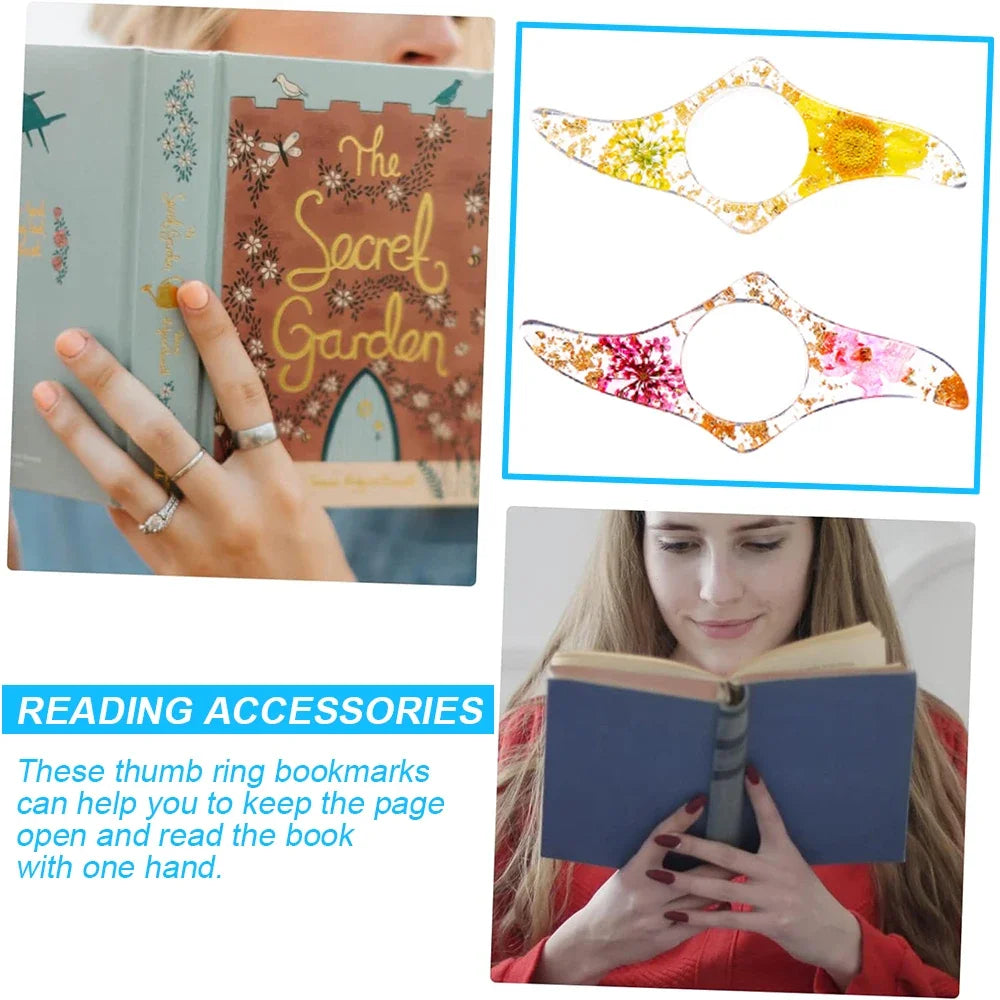 Exquisite Dried Flowers Thumb Book Support Book Page Holder Reading Aid Convenient Boo close-up view
