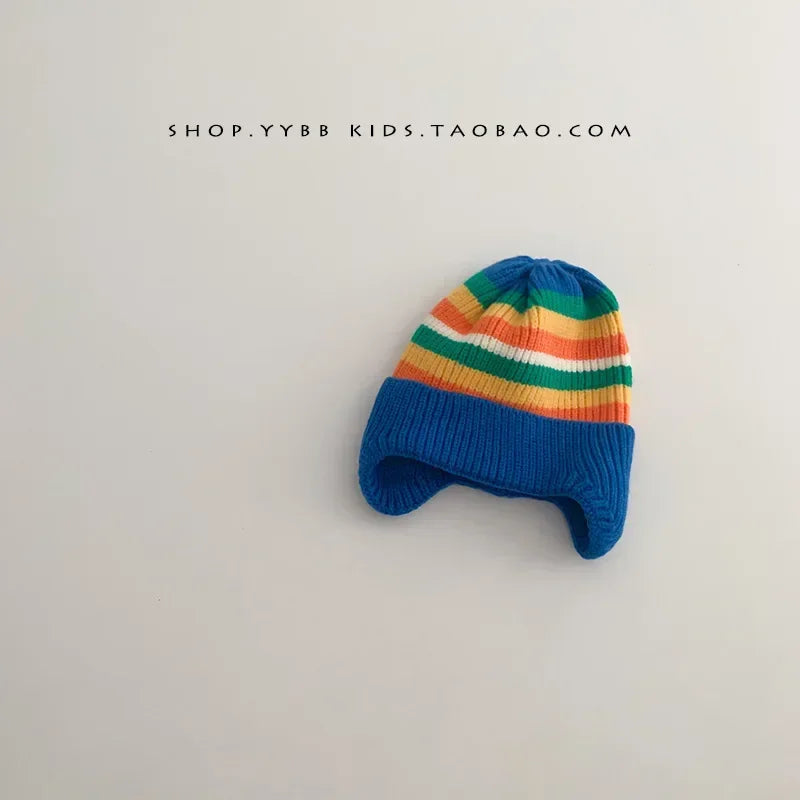Baby Bear Ear Protection Hat | Winter Thickened Warm Knitted Hat for Children additional angle
