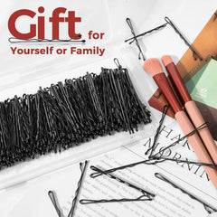 50/100/200Pcs Bobby Pins Black Hair Pins Premium Wavy Black Bobby Pins Hair Clips Suit close-up view