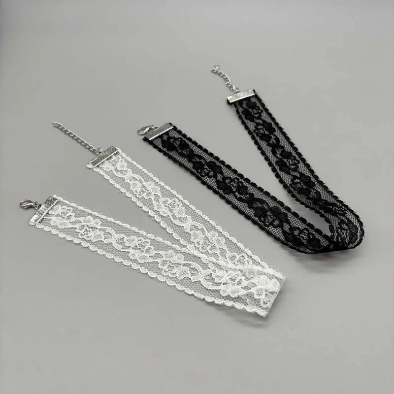 Short Lace Choker Nekclace for Women Girl Black White Color Fashion Romantic Necklace alternate view