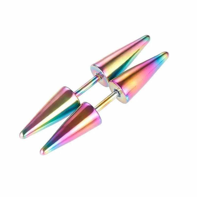 1Pair Fashion 316L Stainless Steel Spike Stud Earrings for Women Men, Classic Carti additional angle