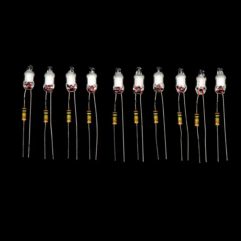 10Pcs Neon Light Bulbs 4x10mm 5x13mm 220V | Main Power Indicator with Built-in Resistor detail view