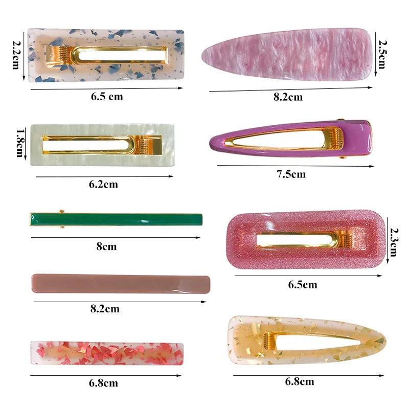 Korean Trendy Colorful Acetate 3pcs/Set Hair Clip Set Hairpin for Women Girls Barre additional angle
