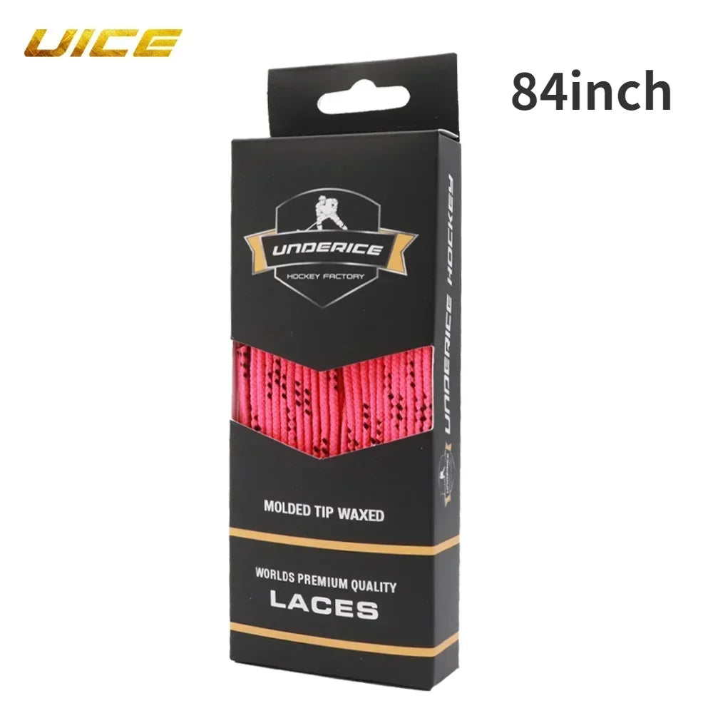 UICE Ice Hockey Shoelaces Box-Packed Ice Hockey Skate Laces 84/96/108/120in Dual Layer close-up view
