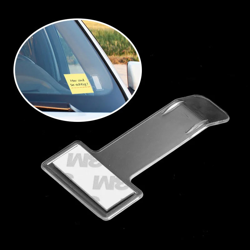Car Styling Parking Ticket Holder Fastener Card Holder Invoice Receipt Mounting Fastener Plastic Organizer Windshield Sticker