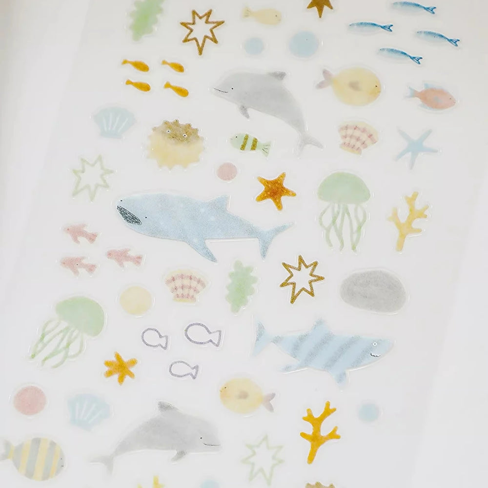 Korean Import Suatelier Sea World Fish Sticker Scrapbook Decor PVC Stationery DIY Sticke detail view