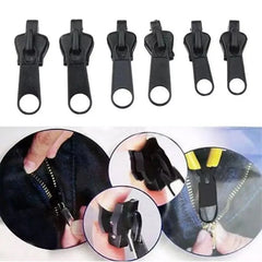 6Pcs Black Instant Fix Repair Kit Replacement Zip Slider Teeth Design Arts Crafts