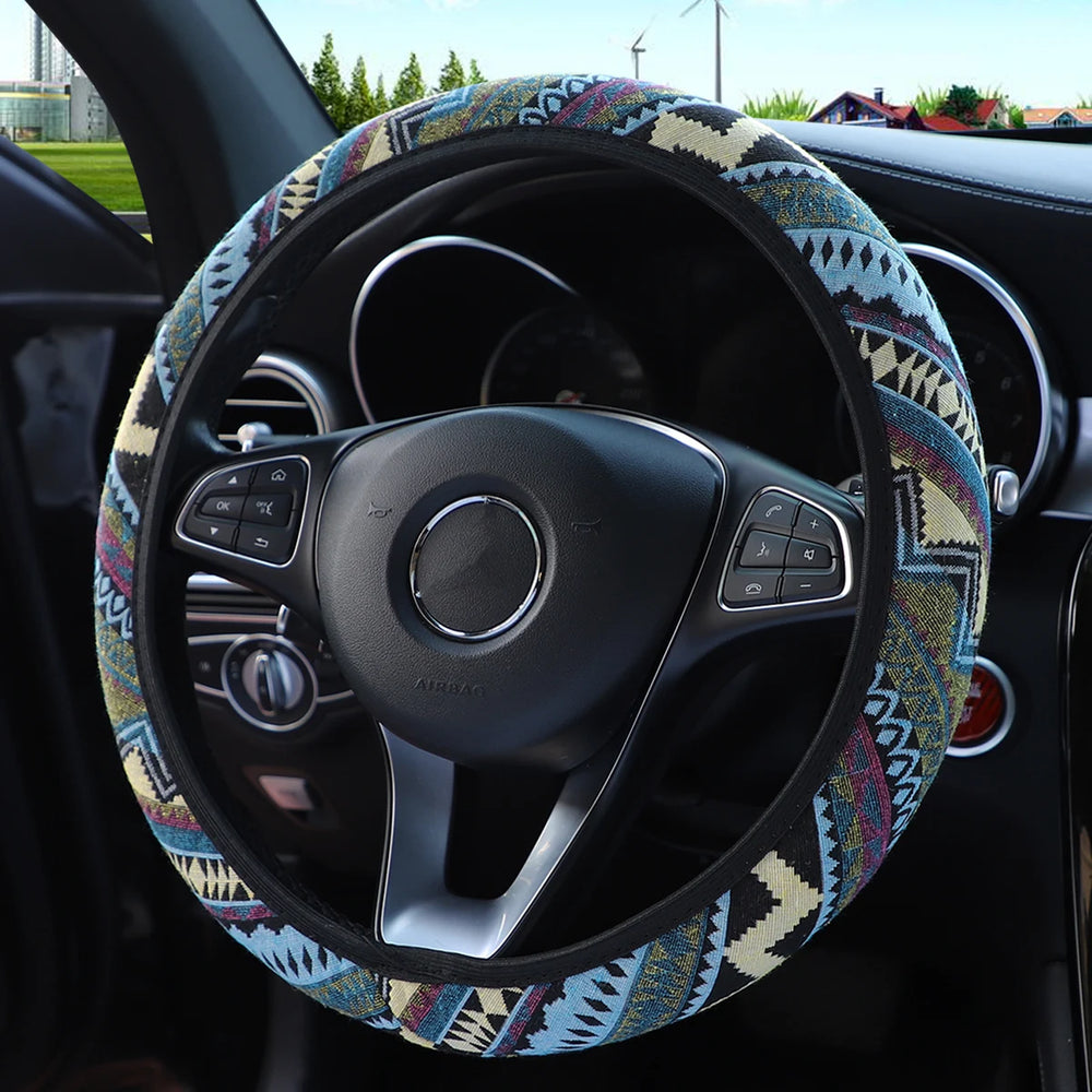 1 Linen Breathable Fabric Bohemian Style Automotive Supplies Without Inner Ring Steer lifestyle view