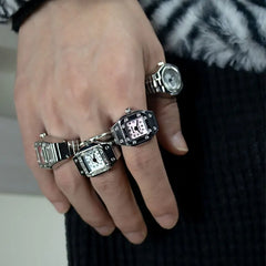 Roman Numeral Punk Gothic Finger Clock Jewelry
