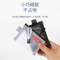 Mini Mesh Zipper Card Pouch | Transparent ID and Credit Card Storage Bag close-up view