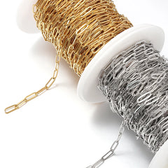 2Meters Stainless Steel Link Cable Gold Chains for DIY Jewelry Making Rolo Chain Beads C detail view