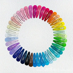 10/50Pcs Snap Hair Clips Candy Color Glossy 5cm/2in No Slip Metal Hair Pins Clips Barrettes Accessories for Baby Girls Hairpins